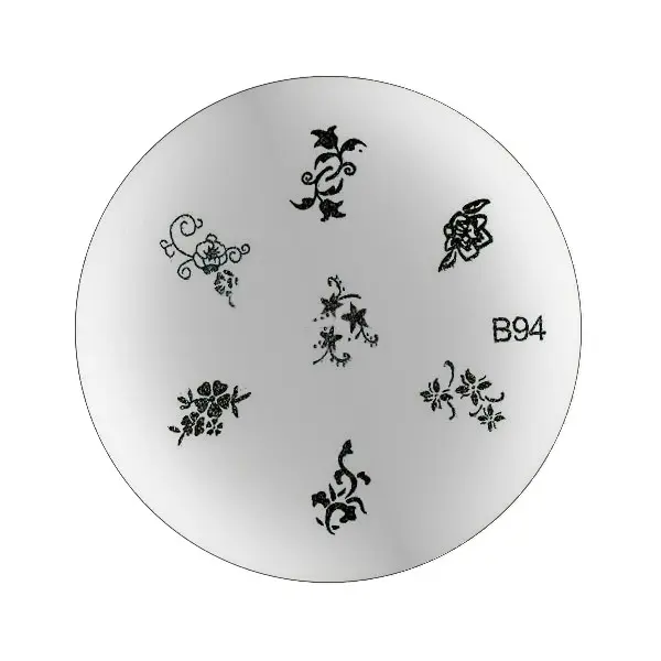 B94 - Květinová destička na razítkování nehtů