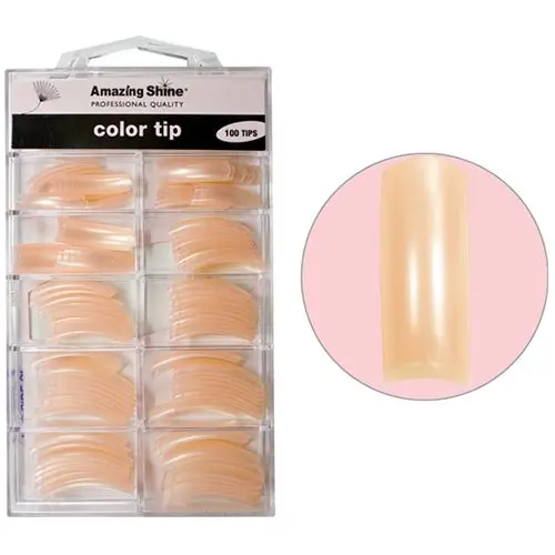 Umělé tipy, barevné - Spray Peach, 100ks, č.1 - 10