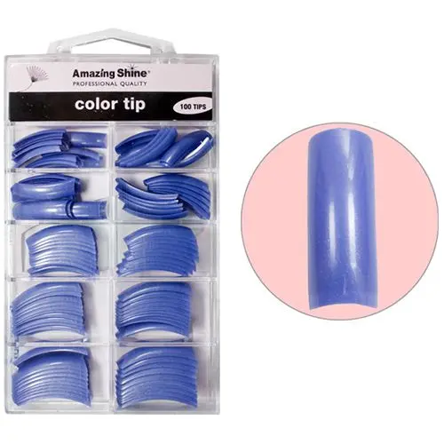 Metalic Blue - barevné umělé nehty, 100ks, č.1 - 10
