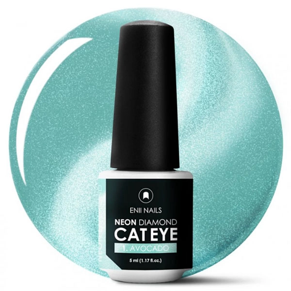 ENII Magnetický gel lak  Neon Diamond Cat Eye - 1. Avocado, 5ml