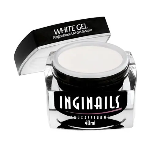 White Gel 40ml - bílý modelovací gel Inginails Professional