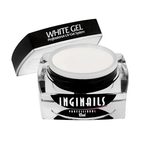 White Gel, 10ml - bílý modelovací gel Inginails Professional 