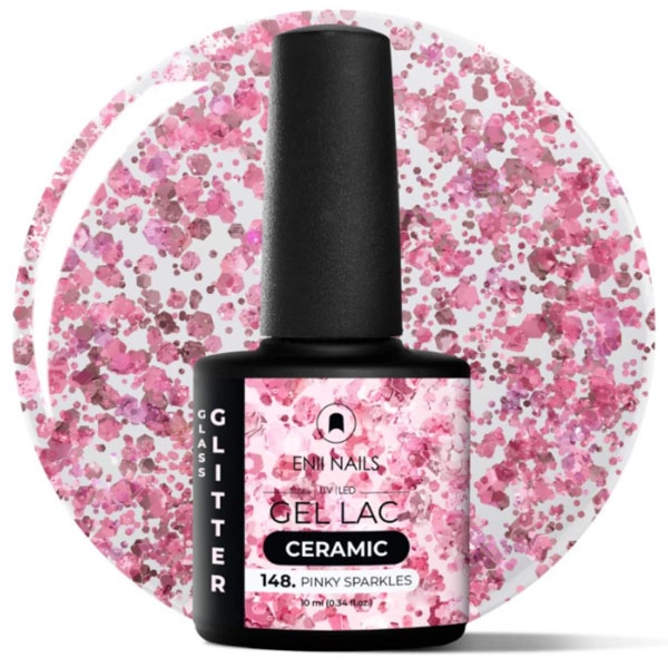 Gel Lak Ceramic - 148 Pinky Sparkles, 10ml