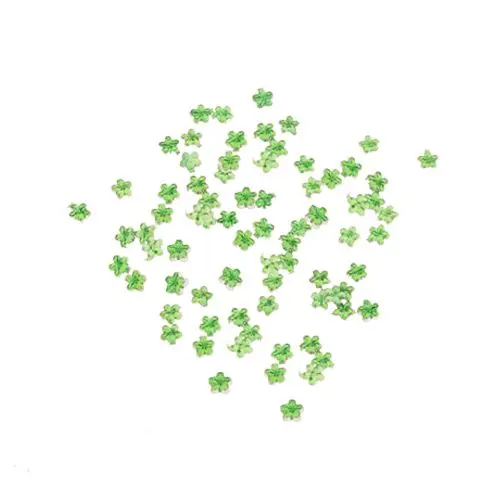Zelené kamínky, květinky - 50 ks