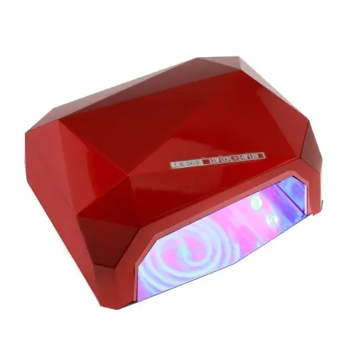 Kombinovaná LED + CCFL 36W UV lampa na nehty - červená