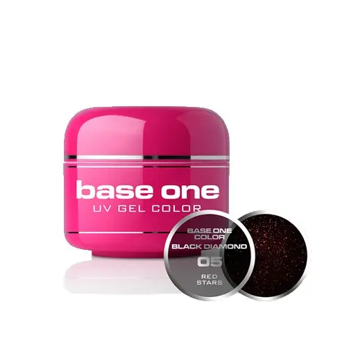 Gel Silcare Base One Black Diamond - Red Stars 05, 5g