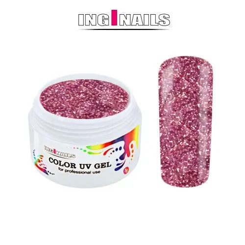Barevný UV Gel Inginails 5g – Pink Glitter