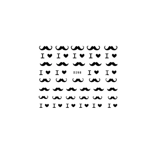 Vodolepky s černým motivem moustache – D398