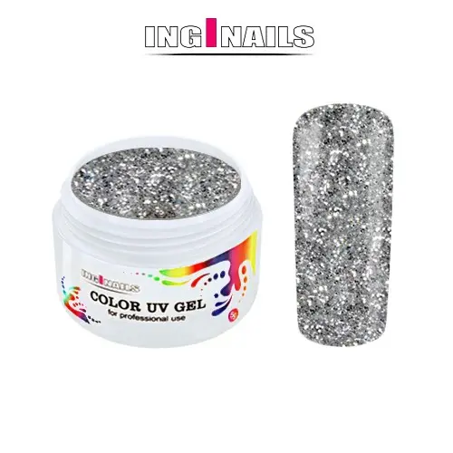 Silver Glitter - 5 g Barevný UV Gel Inginails