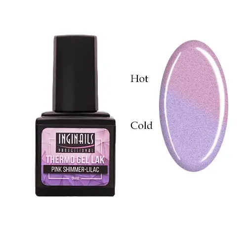 Barevný termo gel lak Inginails Professional - Pink Shimmer-Lilac