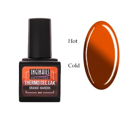 Barevný termo gel lak Inginails Professional - Orange-Maroon