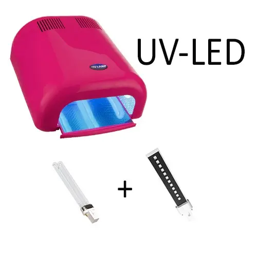 Kombinovaná LED UV lampa na gelové nehty, růžová – 36W 