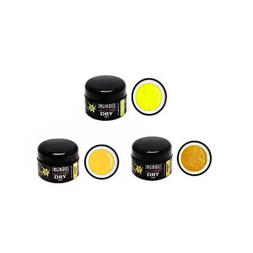 DRY barevné gely - 3ks sada - Yellow
