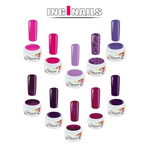 10 ks sada barevných gelů - Purple