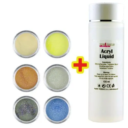 Sada Glitter Color I. Inginails 6ks + Acryl Liquid 100ml ZDARMA