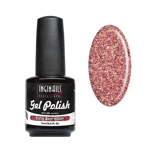 UV Gel/Lak - Pretty Rose Glitter 15ml