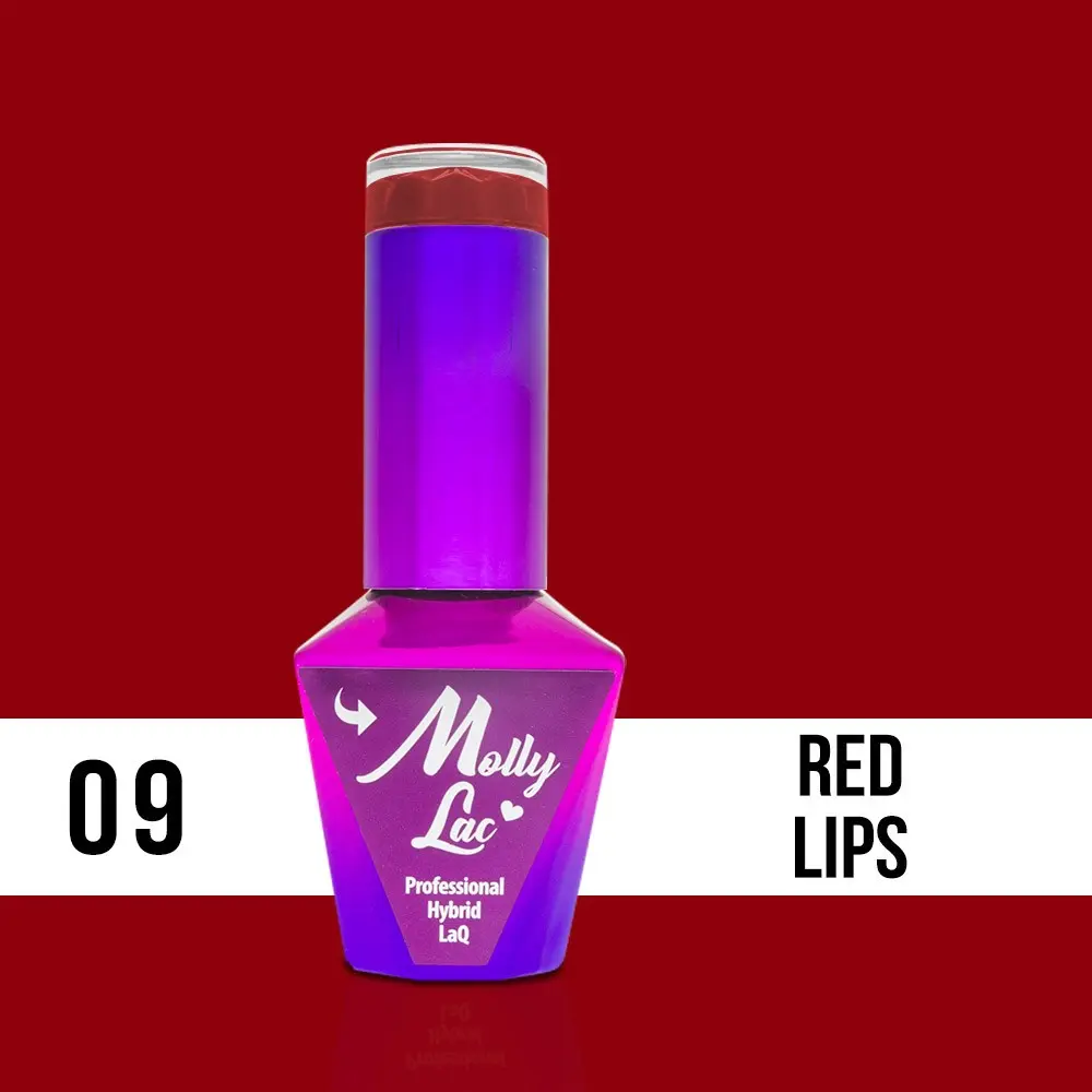 MOLLY LAC UV/LED gel lak Glamour Women - Red Lips 09, 10 ml