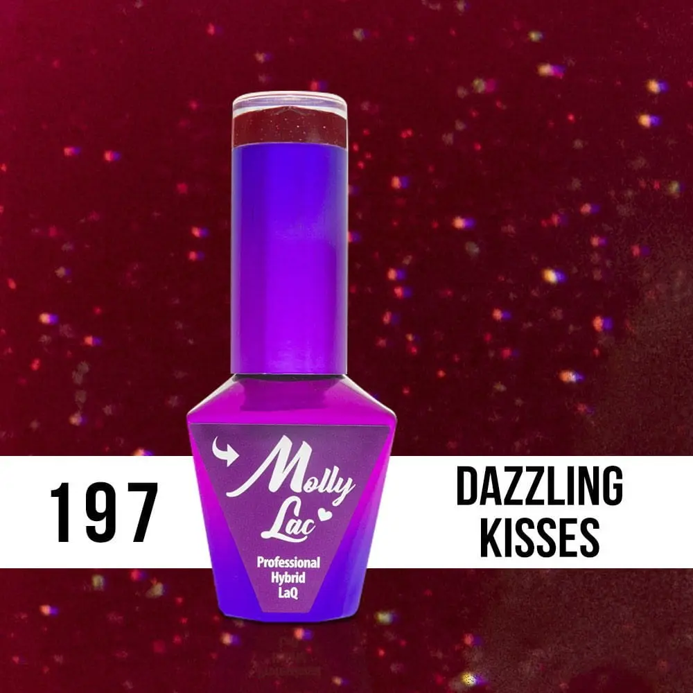 MOLLY LAC UV/LED gel lak Hearts and Kisses - Dazzling Kisses 197, 10 ml