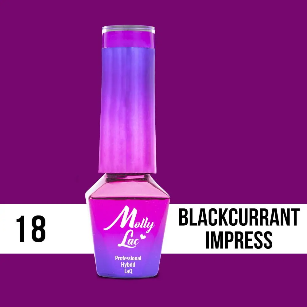 MOLLY LAC UV/LED gél lak Cocktails and Drinks - Blackcurrant Impress 18, 5 ml