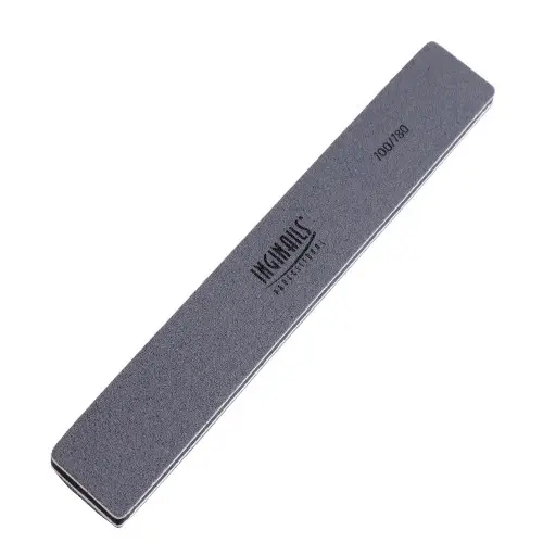 Inginails Professional Pilník na nehty, šedý obdélník s černým středem, umývatelný a dezinfikovatelný 100/180
