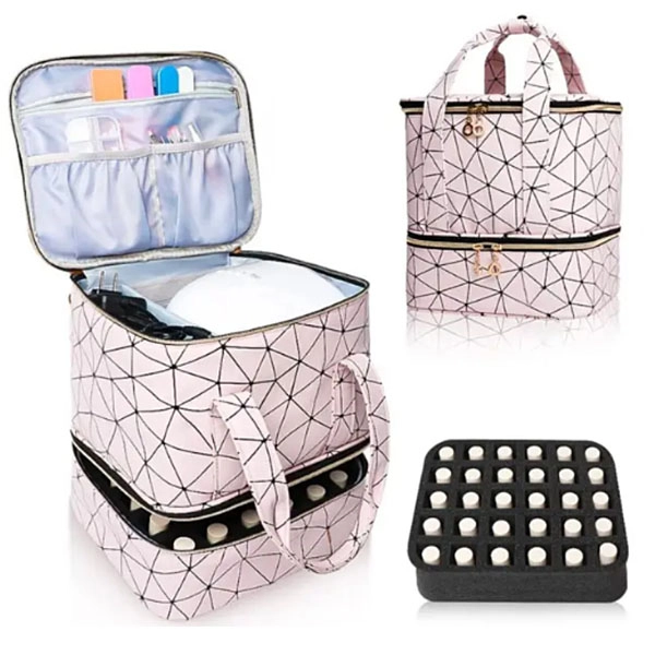 Kosmetický rozkládací kufřík - Pink/black