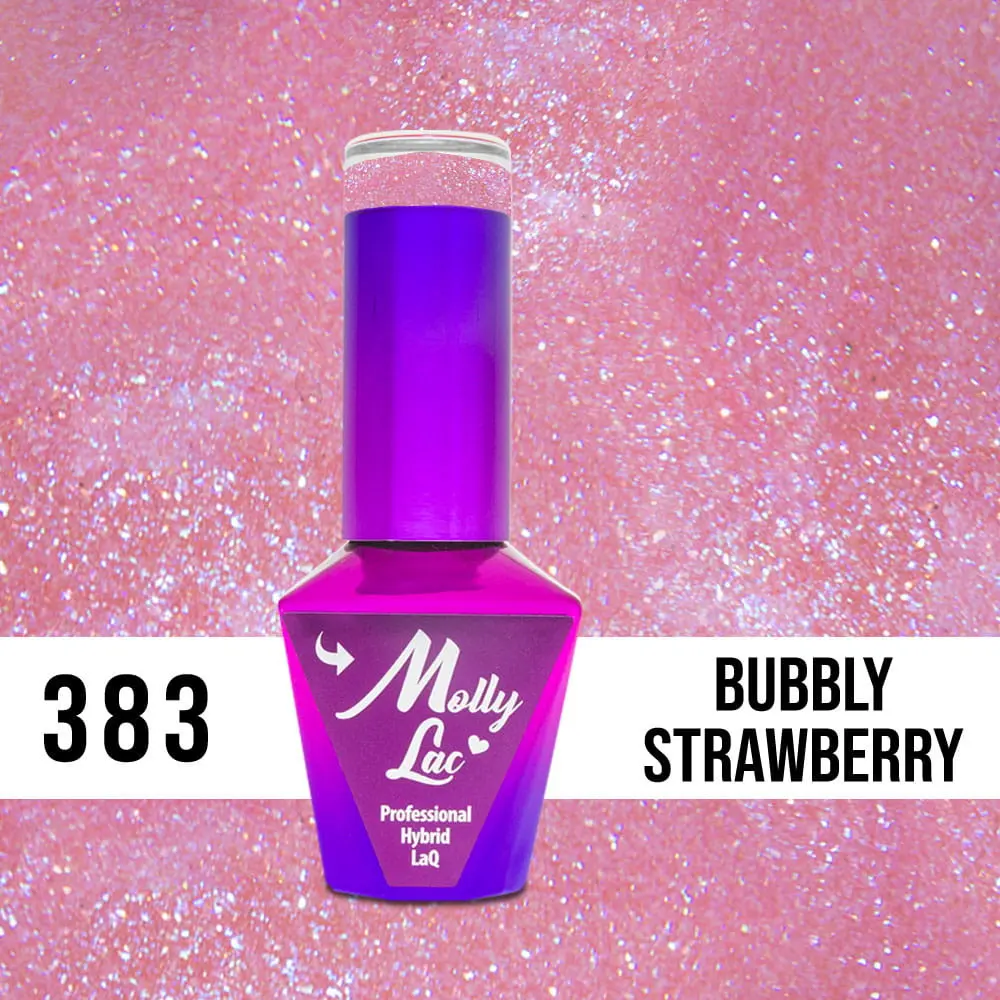 MOLLY LAC UV/LED gel lak Wedding Dream and Champagne  - Bubble Strawberry 383, 10 ml