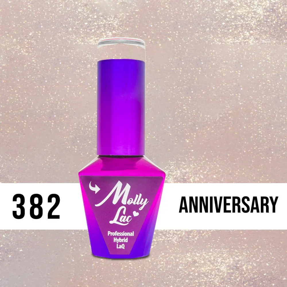 MOLLY LAC UV/LED gel lak Wedding Dream and Champagne  - Anniversary 382, 10 ml
