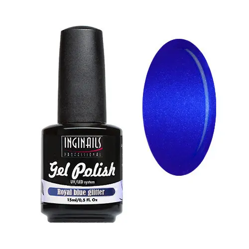 UV gel lak Inginails Professional 15ml - Royal Blue Glitter