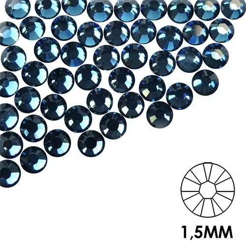 Ozdobné kamínky na nehty - 1,5mm - modré, 50ks