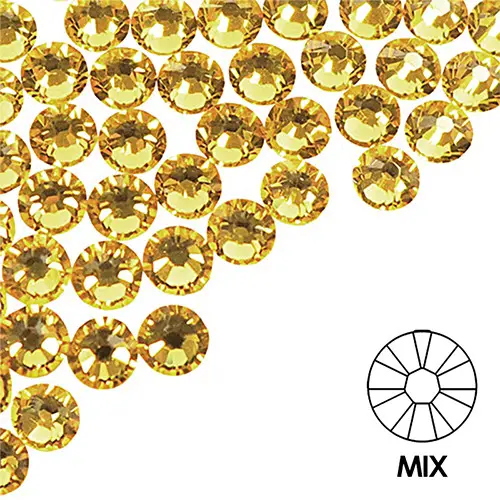 Ozdobné kamínky na nehty - MIX - zlaté barvy, 100ks