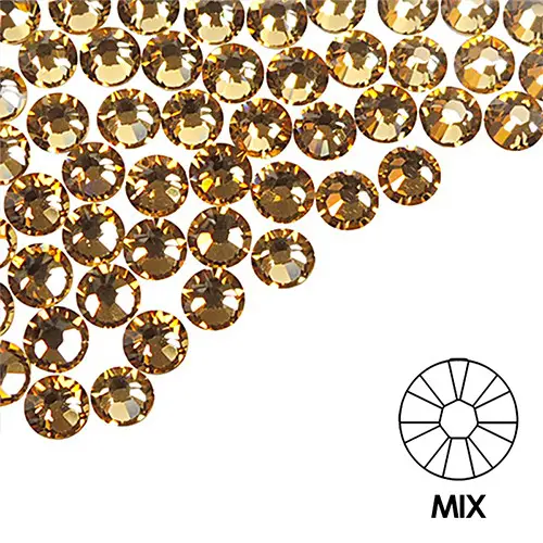 Ozdobné kamínky na nehty - MIX - zlaté, 100ks