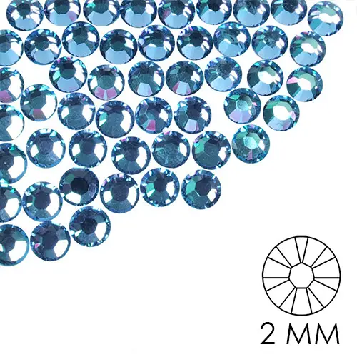 Ozdobné kamínky na nehty - 2mm - světle modré, 50ks