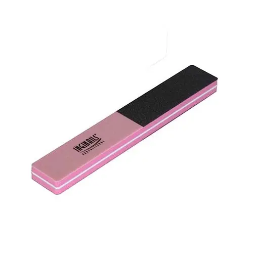 Inginails Professional Pěnový pilník na nehty, růžovo-černý - 4stranný, 100/180/240/320