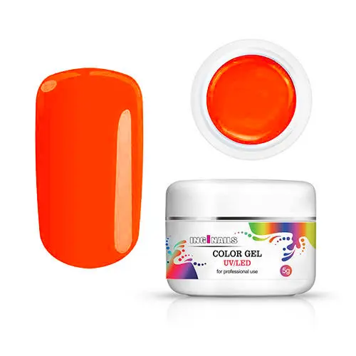 Barevný gel Inginails UV/LED - Neon Red Orange, 5g