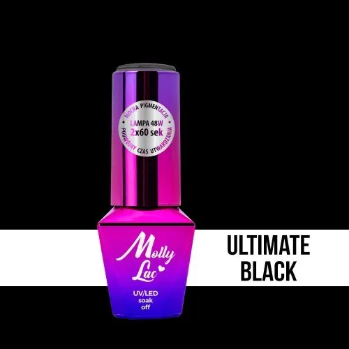 UV/LED Gel Lak MOLLY LAC - Ultimate Black, 10ml