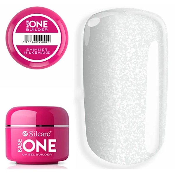 UV stavební gel na nehty Silcare Base One Gel – Shimmer Milkshake, 50g