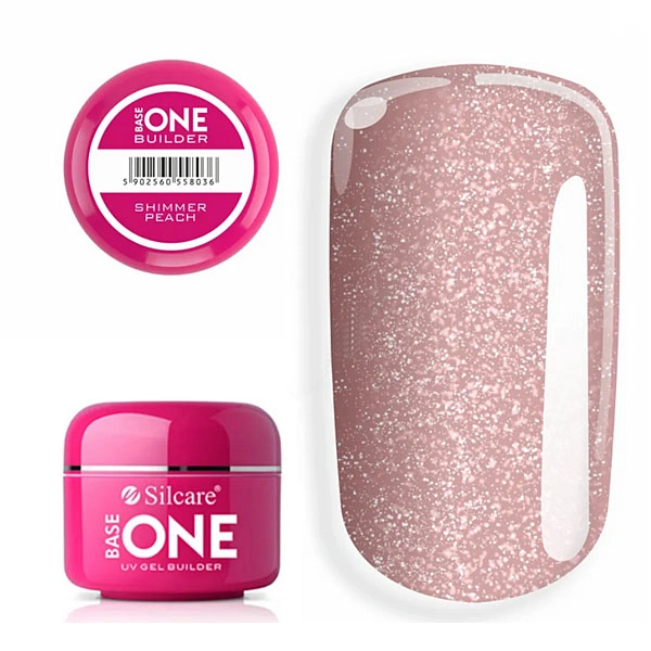 UV stavební gel na nehty Silcare Base One Gel – Shimmer Peach, 50g