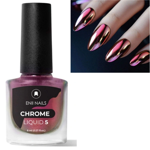 Chrome Liquid 5 - Tekutý chromový prášek, Magenta Aurora, 8ml