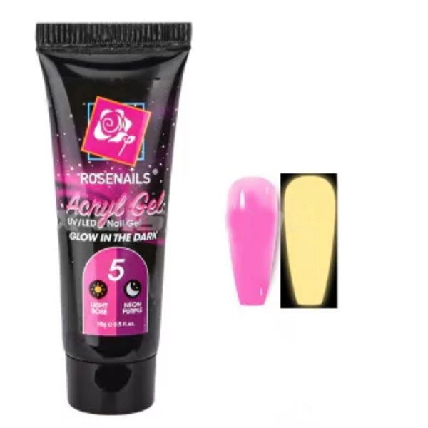 Barevný Polygel - Glow in the dark LIGHT ROSE/NEON PURPLE no.05, 15g