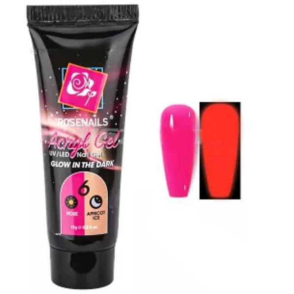 Barevný Polygel - Glow in the dark ROSE/APRICOT ICE č.06, 15g