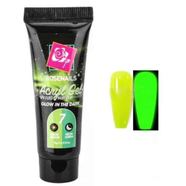 Barevný Polygel - Glow in the dark NEON LEMON/NEON GREEN č.7, 15g