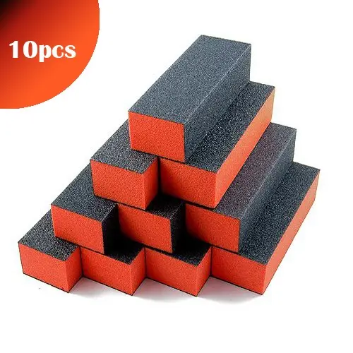 10ks - Inginails 3stranný oranžovo-černý blok na nehty 100/100