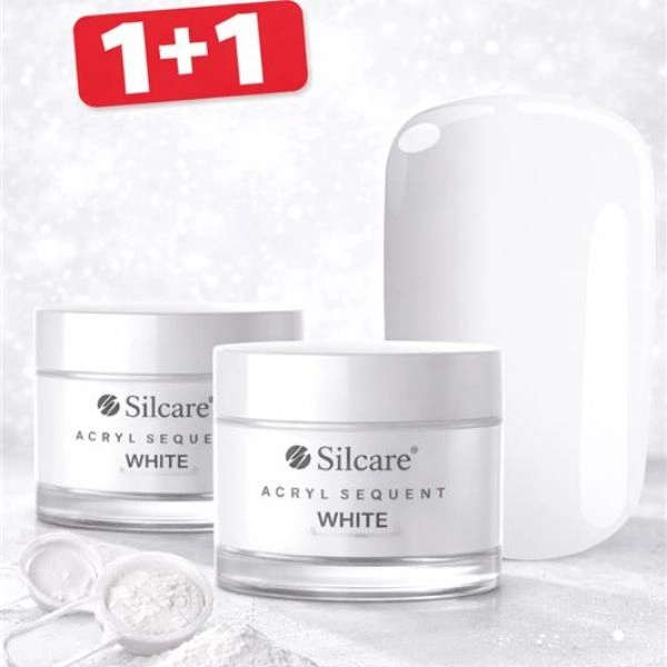 Akrylový prášek Silcare Sequent Acryl – White, 10g - AKCE 1+1 ZDARMA