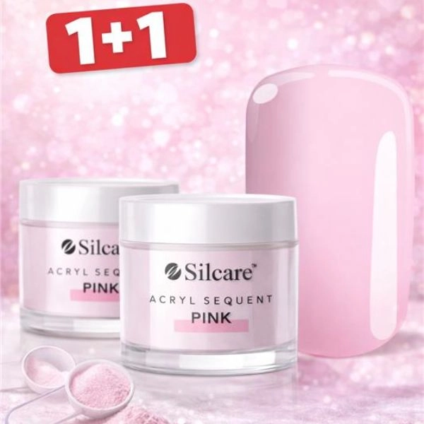 Akrylový prášek Silcare Sequent Acryl – Suquent Pink, 10g -  AKCE 1+1 ZDARMA