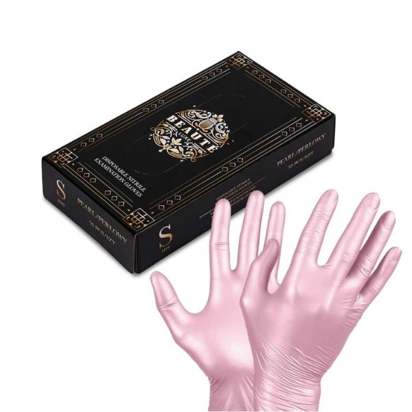 Růžové jednorázové rukavice S/50ks