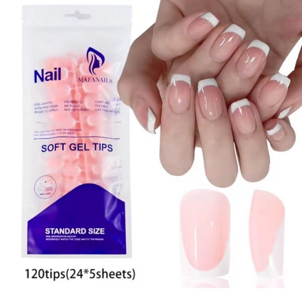 Tipy na nehty, 120ks - French Manicure