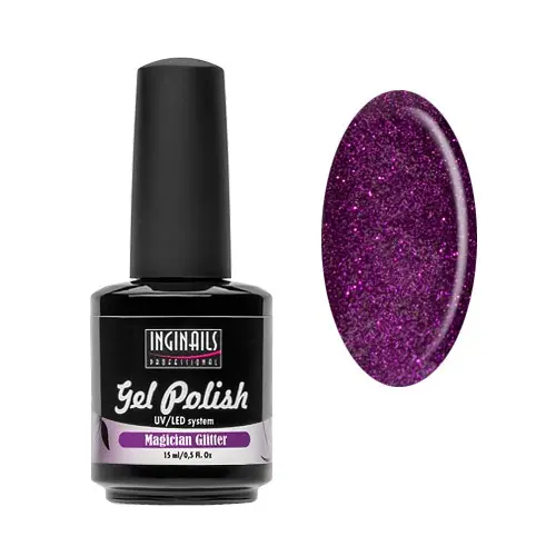 Glitrový UV gel lak Inginails Professional - Magician Glitter 15ml