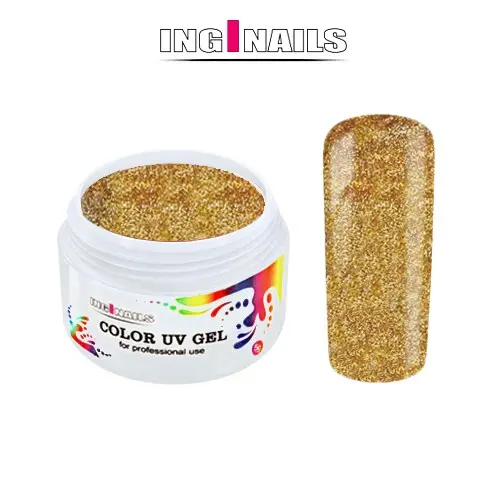 Barevný UV Gel Inginails 5 g - Holo Gold