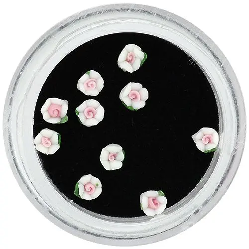 Ozdoby na nehty - akrylové květy, bílé