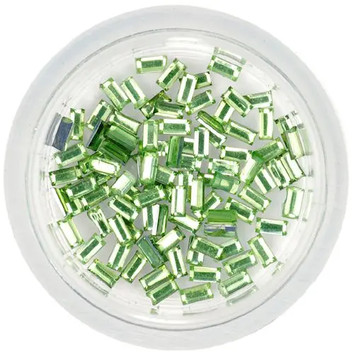 Ozdoby na nehty - světle zelené kamínky, obdélníky